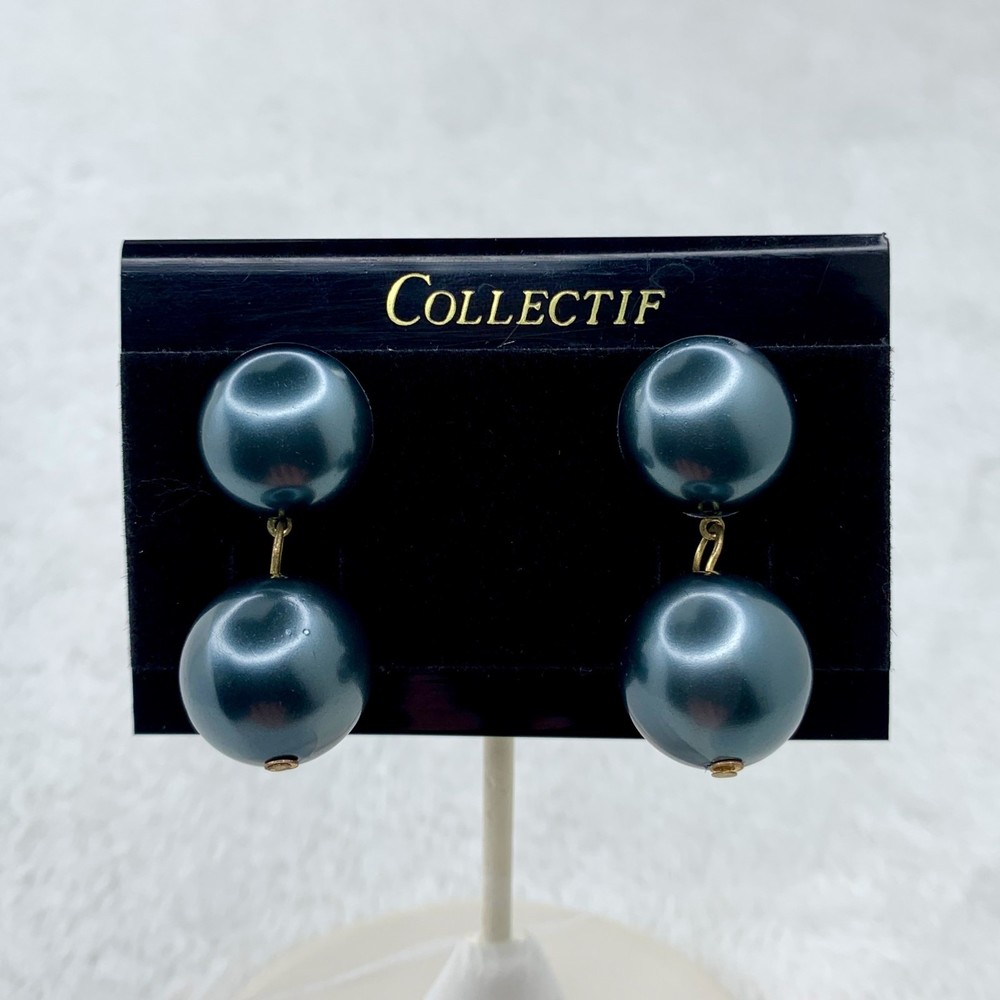 Collectif Vintage Drop Dangle Earrings Classic Retro Faux Tahitian Pearl
